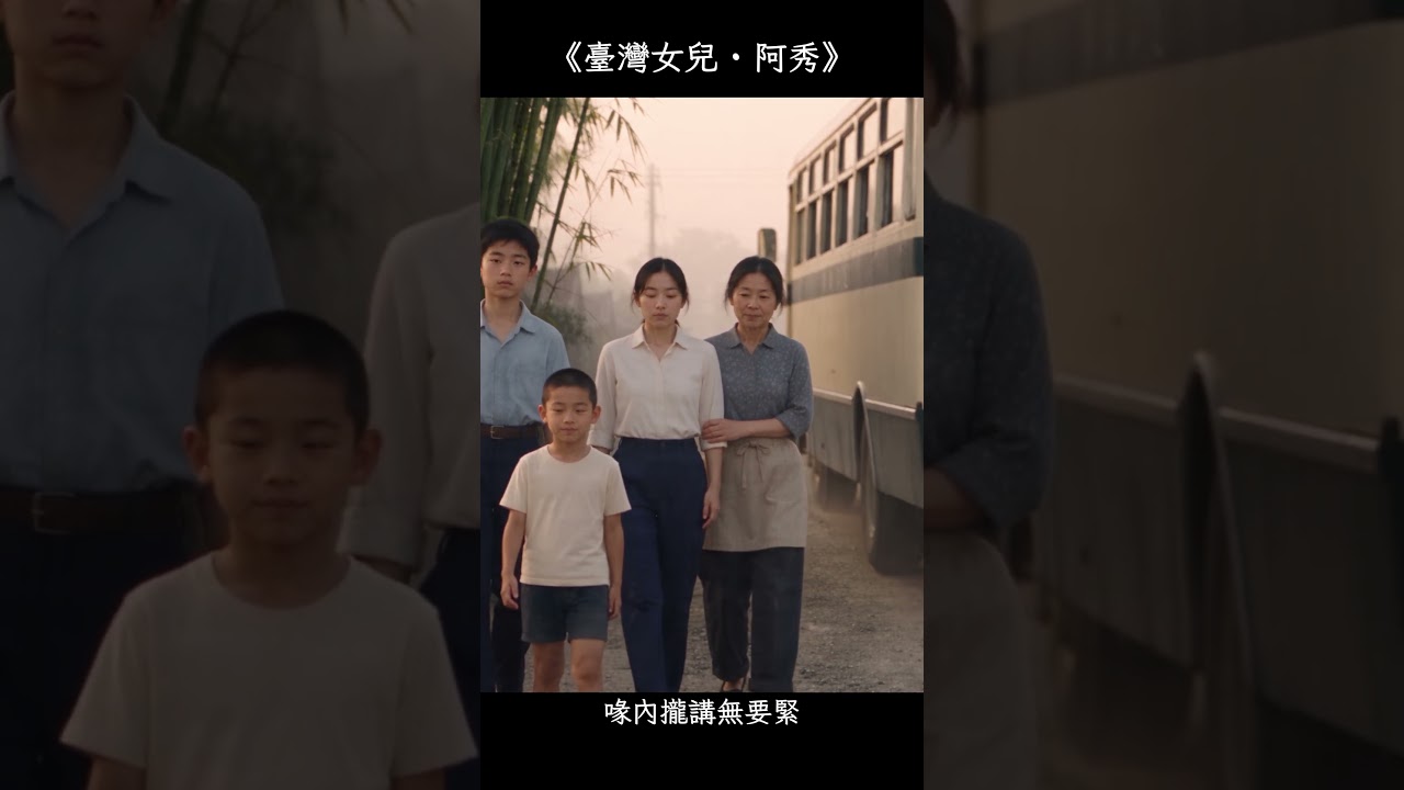 《臺灣女兒・阿秀》作品畫面:一家人在車站送別